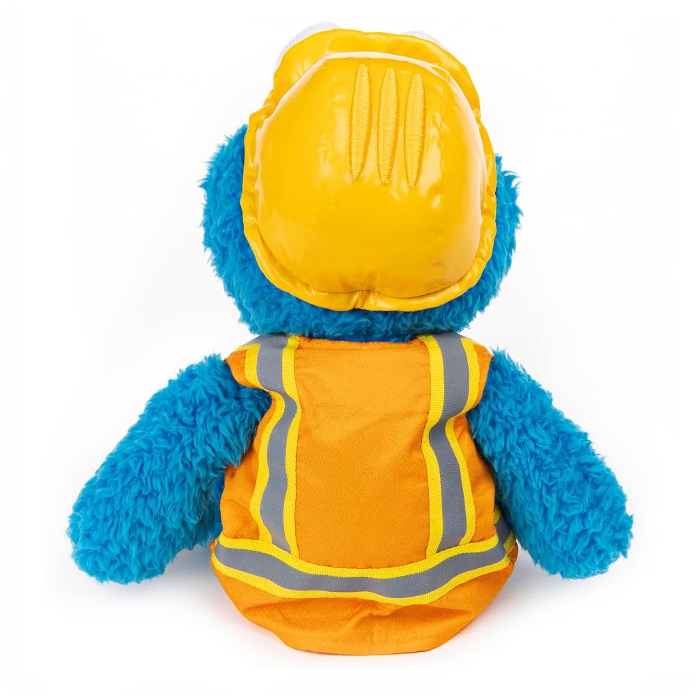 Gund Sesame Street Official Construction Worker Cookie Monster Muppet Plush, Premium Plush Toy For Ages 1 & Up, Blue/Orange, 13