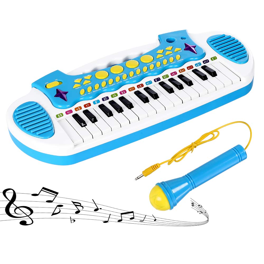 Love&Mini Piano Toy Keyboard for Kids - Baby Girls Toys with 31 Keys and Microphone Musical Instrument Birthday Gift for 3+ Year