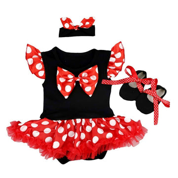 HOIZOSG Baby Girls Minnie Princess Costume Halloween Christmas Party Outfits Birthday Romper Tutu Dress w/Headband Shoes S