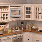 Iland Dollhouse Kitchen, Modern Dollhouse Furniture Set On 1/12 Scale Wooden White To Store Miniature Food
