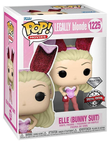Funko POP! Movies Elle Woods Bunny Diamond Glitter #1225 Exclusive, 3.75" Vinyl Figure, Multicolor