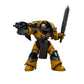 JOYTOY Warhammer 40 000 1/18 Action Figure Imperial Fists Legion Cataphractii Terminator Squad Legion Cataphractii Sergeant with Power decorative replica blade Collection Model Birthday Gifts