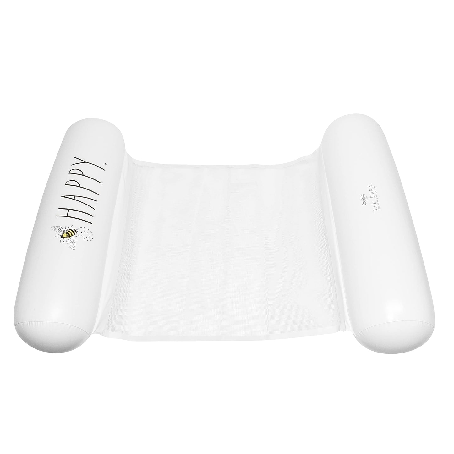 Rae Dunn x CocoNut Float mature-themed Hck Float - Bee Happy Theme - mature-themed Size Multipurpose Inflatable Drifter  Saddle Float & Lounge Chair - Versatile Ride-On for Summer & Swim Parties