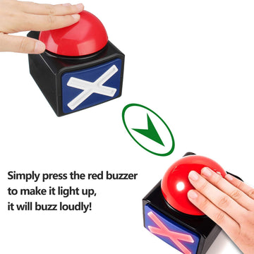 Game Answer Buzzer 6Pcs, Game Buzzer Family Feud Buzzer Alarm Sound Play Button With Light Buzzers For Game Show Trivia Quiz Got Talent Buzzer Toys By Doxishruky