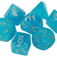Chessex Manufacturing Chx27566 Gnd Luminary Sky & Silver Dice - Set Of 7
