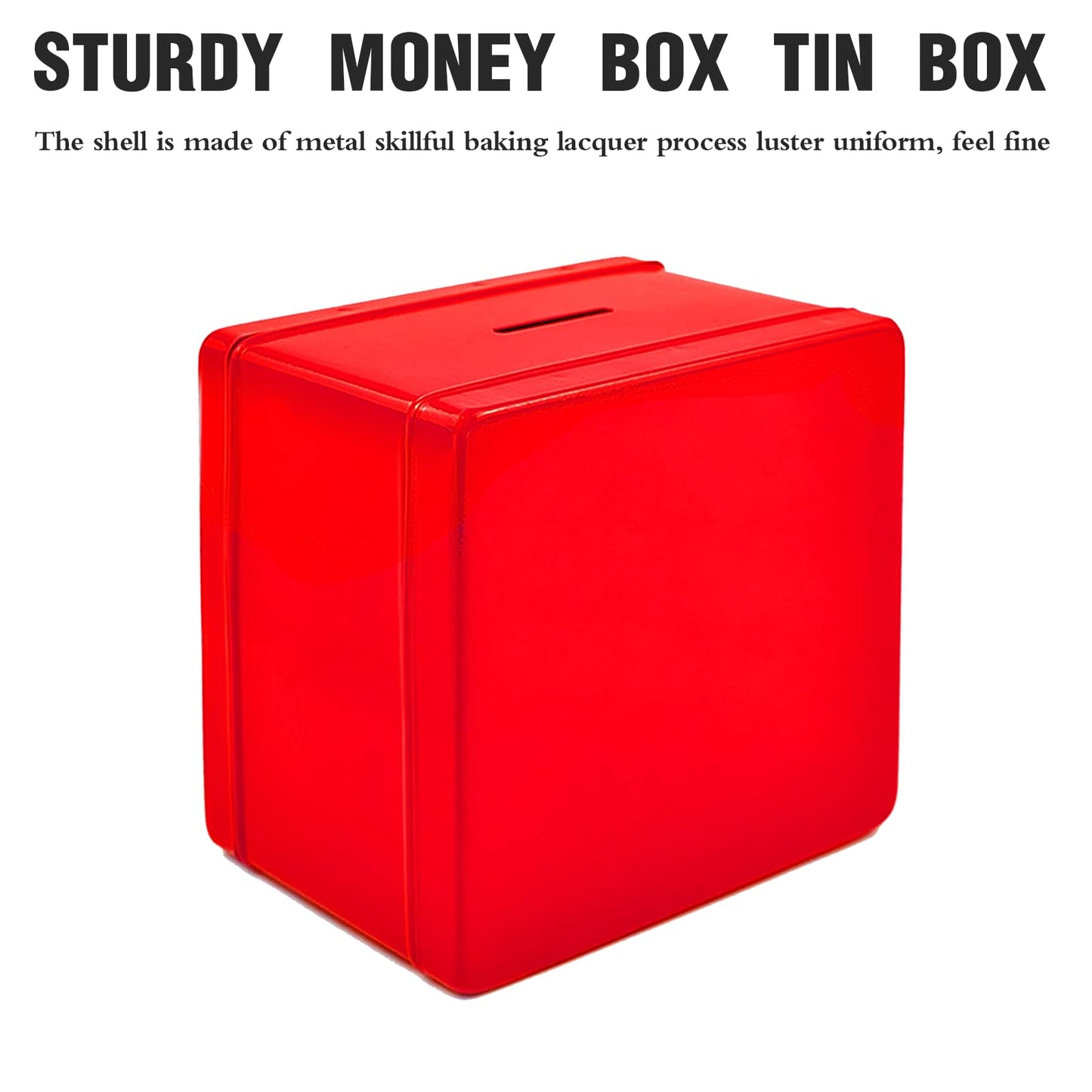 Kids' Mkid Safe Piggy Bank, Metal Safe With Key, Money Saving Box For Children, Boys Girls Best Giftoney Banks (Red, Small)