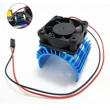 JFtech Aluminum Alloy RC Electric Motor Heat Sink Heatsink with 5V Cooling Fan for 1/8 1/10 RC Car Truck Buggy Crawler 540 550 3
