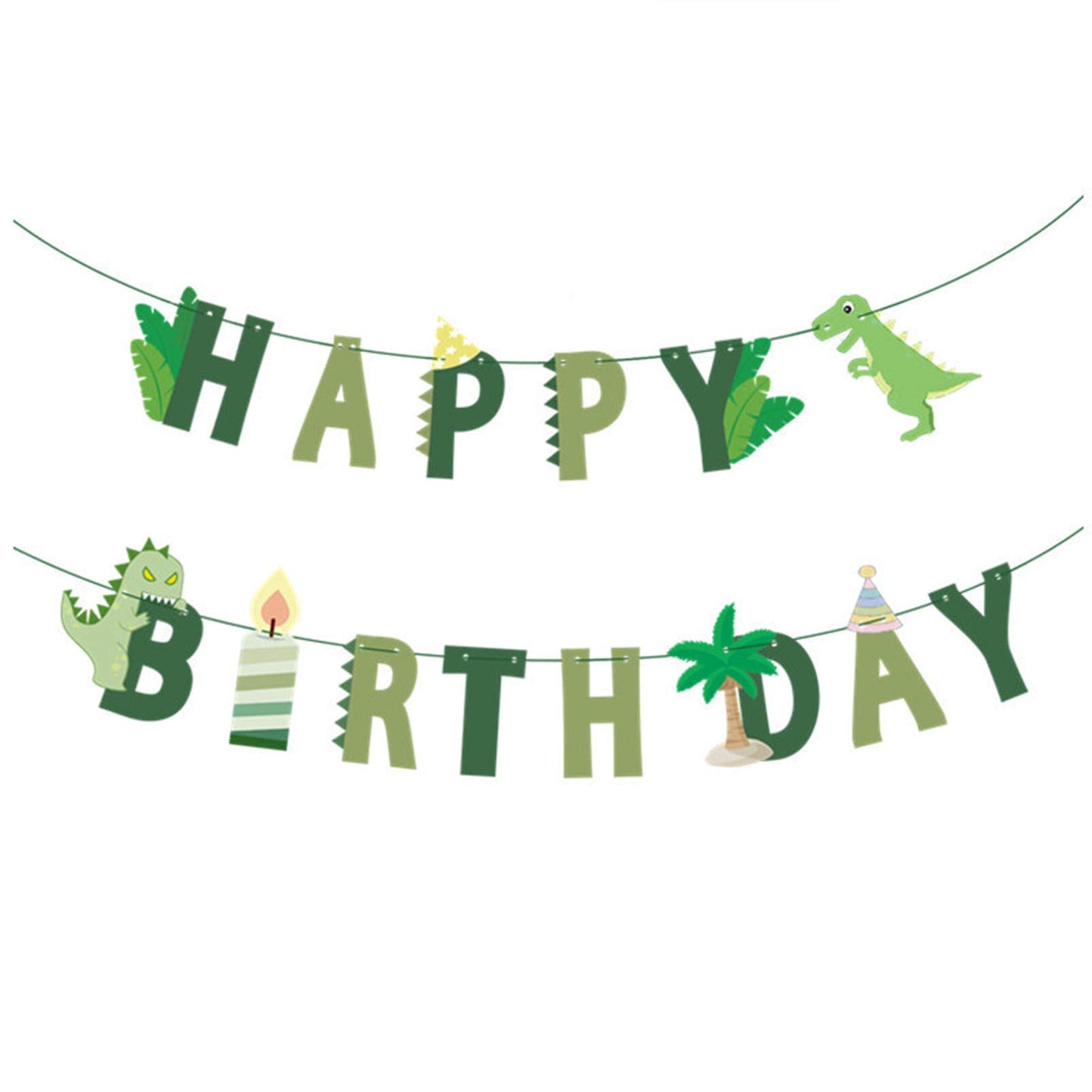 Tmppdeco Dinosaur Birthday Banner And Balloons Kit - Dinosaur Happy Birthday Sign, Dinosaur Theme Party Banners