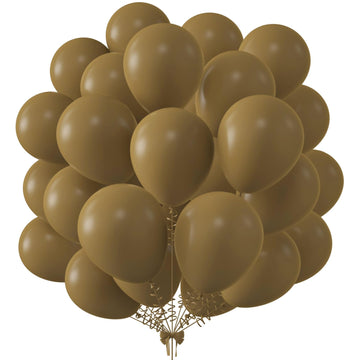 Kalor 12 Inch Retro Khaki Balloons, 50 Pcs Latex Helium Balloons For Kid'S Birthday Party, Baby Shower, Wedding, Graduate Party Decorations