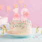 ElekFX Pink Bow Number 19 Birthday Cake Candles, 2.76 inch Wax Topper for Party Decorations