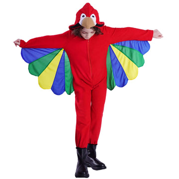 Pgond Girl'S Parrot Jumpsuit Kids Red Costume (L/10-12Y)