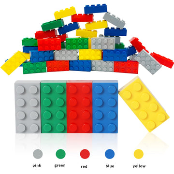 Ekuzi Building Bricks 121 Pieces 2X4 Multi-Color Building Block, Compatible With Classic Building Block, Creative Building Block Toys For Kids(Grey,Green,Red,Yellow,Blue)