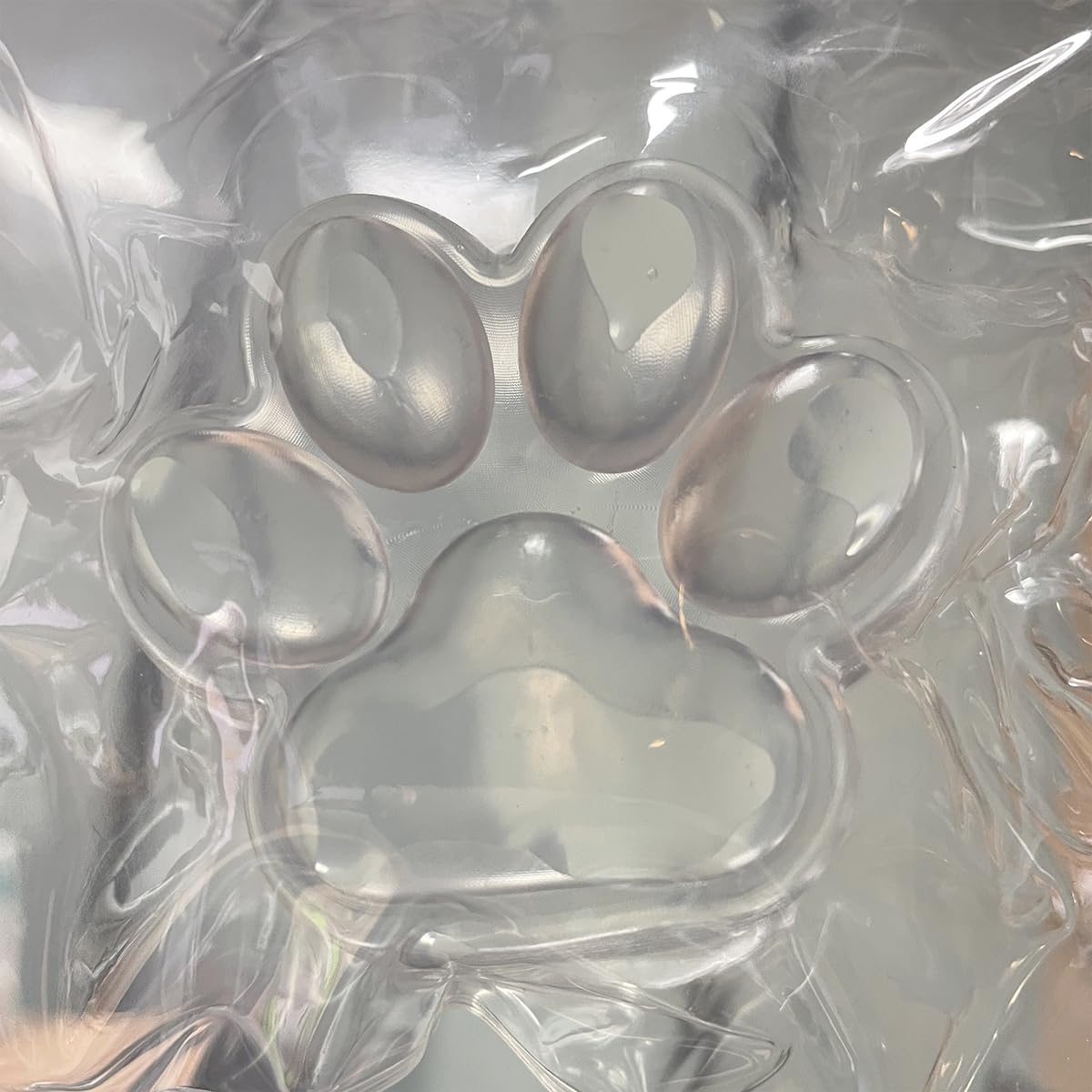 ANAOTA 4 Pcs Taba Squishy Cat Paw Stress Relief Toys, Silicone Fidget, 2 Pcs Clear Cat Paw