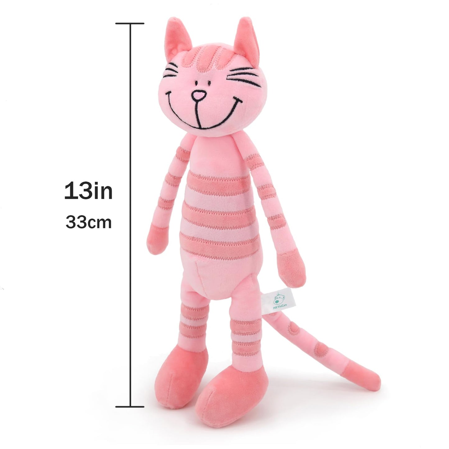 Mr Vivicare 13'' Pink Huggable Standing Cat Stuffed Animals Plush Toy,Stuffed Cat Plush Toys For Girls,Cat Toys For Kids,Great G