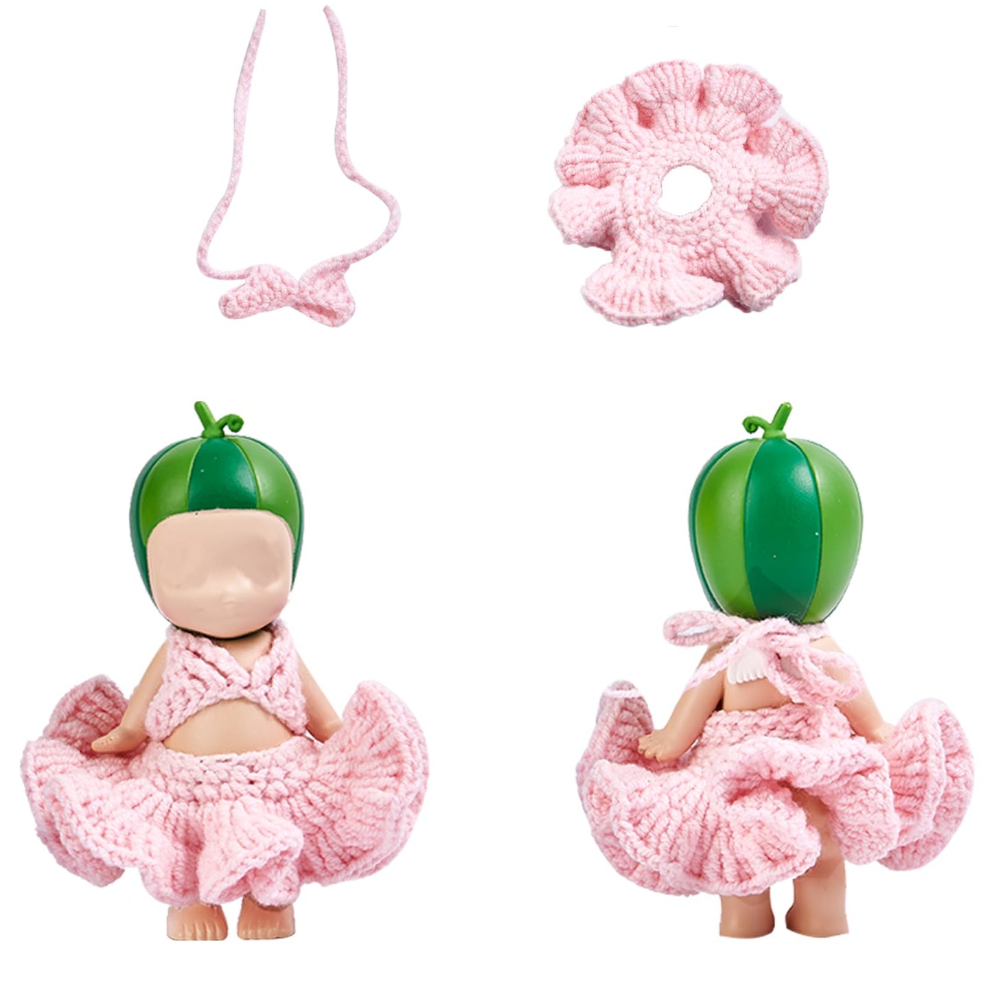 1 Set of Clothes for Sonny Angel  Pink Bikini Skirt Series Fit for 3 Inch Minifigures Collectible Dolls  Cute Accessories Display and Decoration Gift for mature-themed Collectors