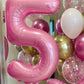 Pearlescent Pink 5 Balloon, Number Balloons 40 Inch, 5Th Birthday Balloon Decorations, Pastel Pink Party Supplies, 5 Number Ball