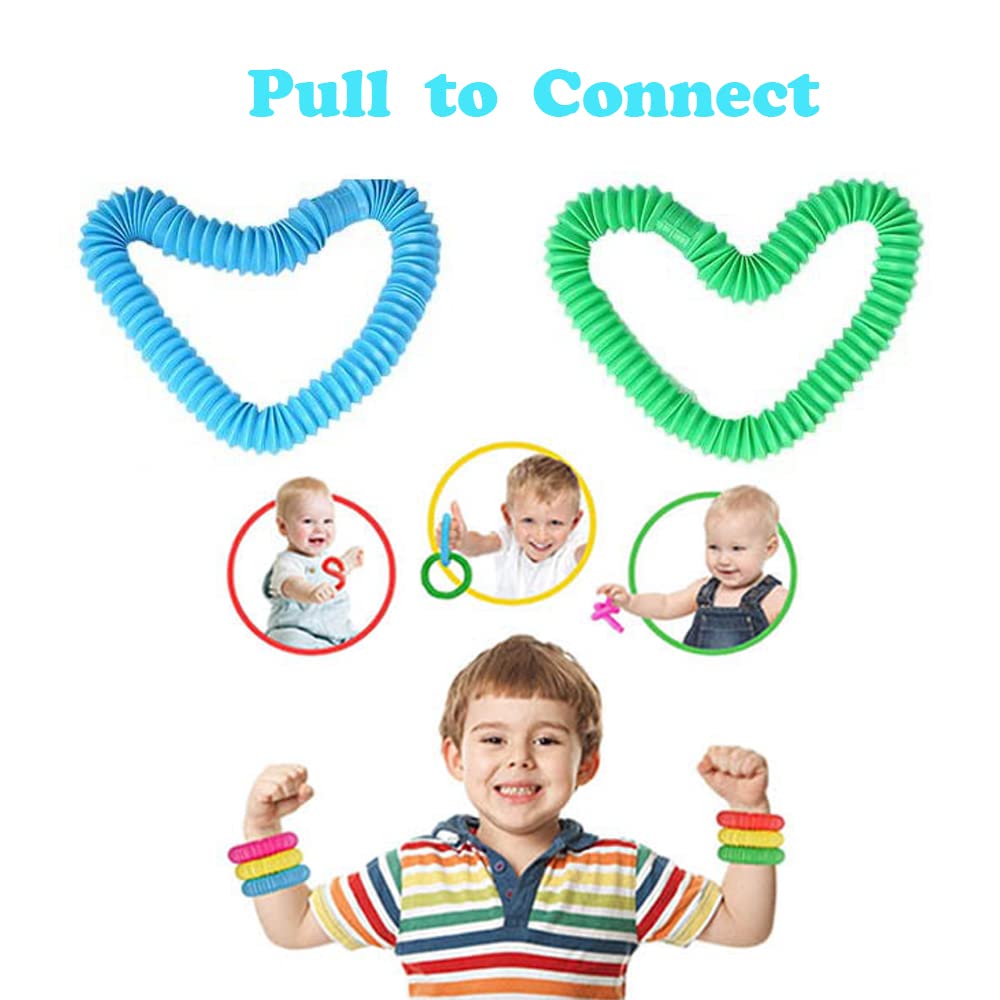 32Pack Pop Tubes  Fidget Tubes for Children and mature-themed Sensory Fidget Toy Set for Stress and Anxiety Relief Educational Learning Toys for Kids