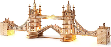 Rolife 3D Wooden Puzzles Diy London Tower Bridge Craft Model Kits For Adults To Build Birthday Gfit For Friends And Family