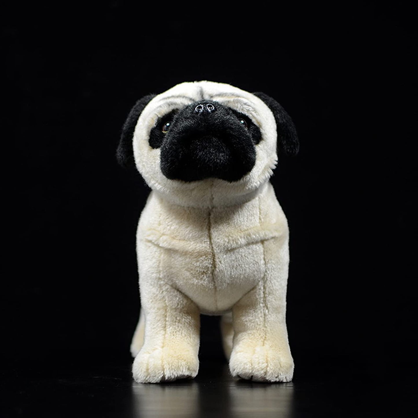 Zhongxin Made Simulation Pug Plush Toy - Realistic Brown Pug Stuffed Animal 12Inch, Cute Dog Puppy Plushie Toy, Unique Plush Gift Collection For Kids