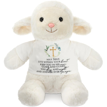 Motionchic 10 Inch Jesus Baptism Gifts For Girls Boys Baby Praying Lamb Dolls With Clothing Christening Dedication Soft Lamb Stu