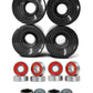 Everland Longboard Skateboard Cruiser Wheels 60x44mm w/Bearings & Spacers (Clear Black)