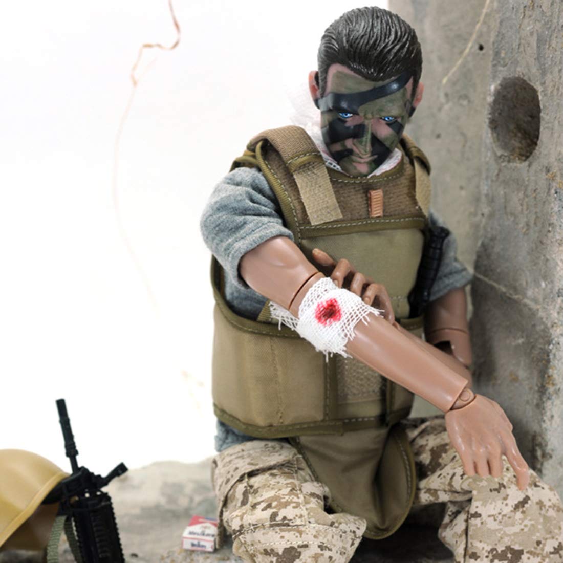 Scakbyer 12 Inch Action Figures Military Set  1/6 Scale Action Figures Set with  and Accessories - NB03 - Wounded Soldier
