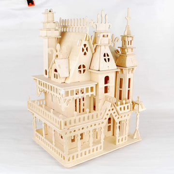 Nwfashion Wooden Dream Dollhouse Diy Kits 3D Puzzle For Christmas Party Halloween House (Dream House)