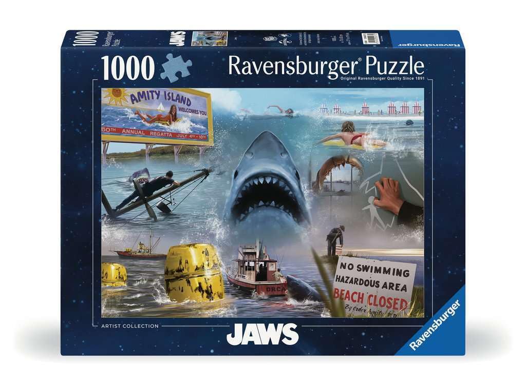 Ravensburger Universal Studios Artist Collection: Jaws 1000 Piece Jigsaw Puzzle - 12000277 - Handcrafted Tooling  Made in Germany  Every Piece Fits Together Perfectly