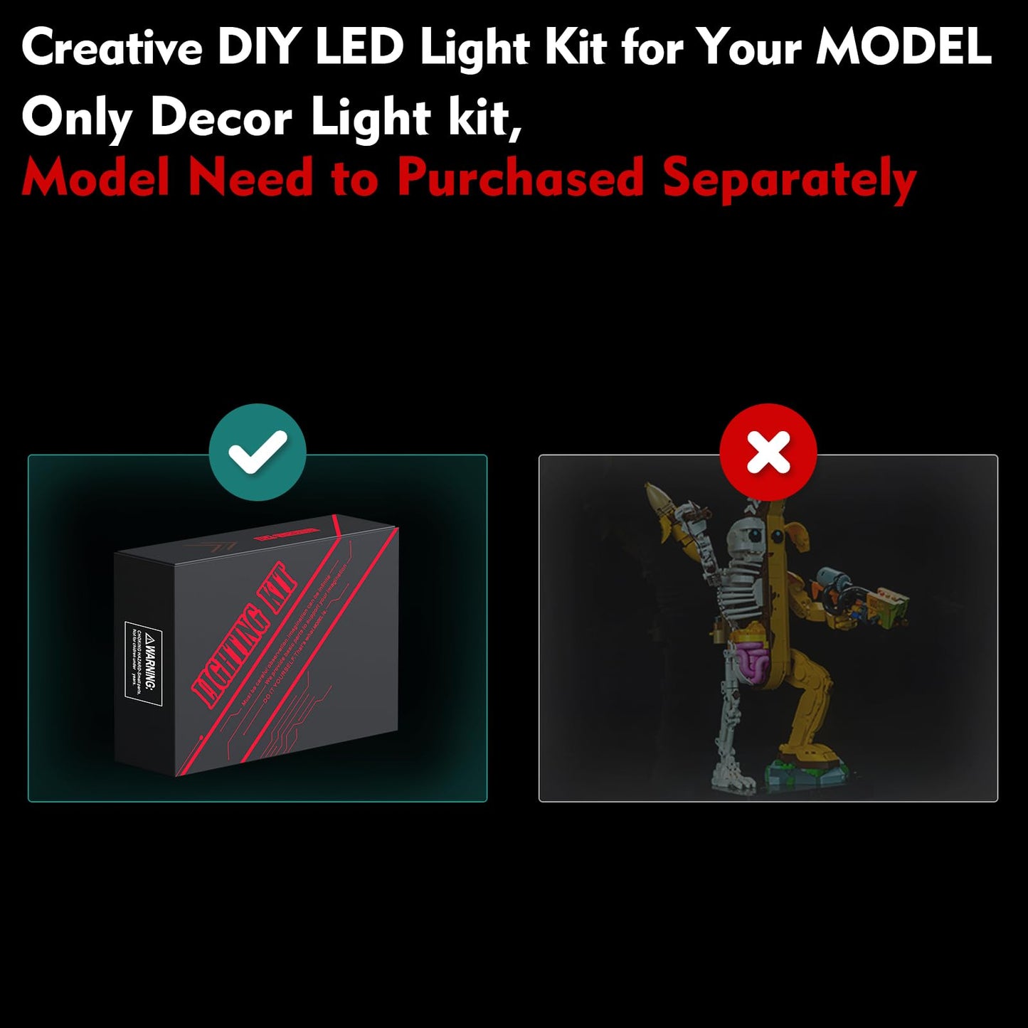 Locolee Light Kit Compatible With Lego Peely Bone Fortnite 77072 - Only Lights, No Bricks, Lighting Accessories Compatible With