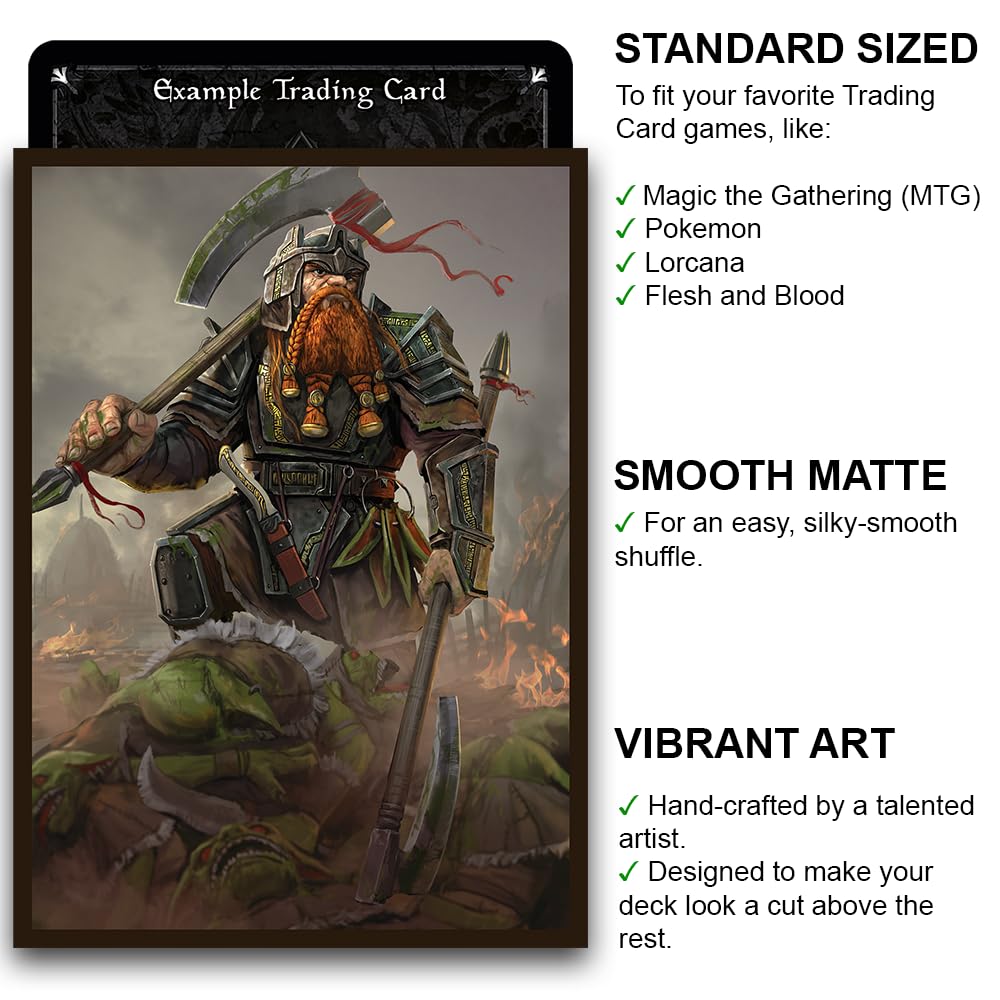 Fantasy North - Dhurigan - The Goblin Foe - 100 Smooth Matte Tcg Trading Card Sleeves - Fits Magic Mtg Commander Pokemon And Oth