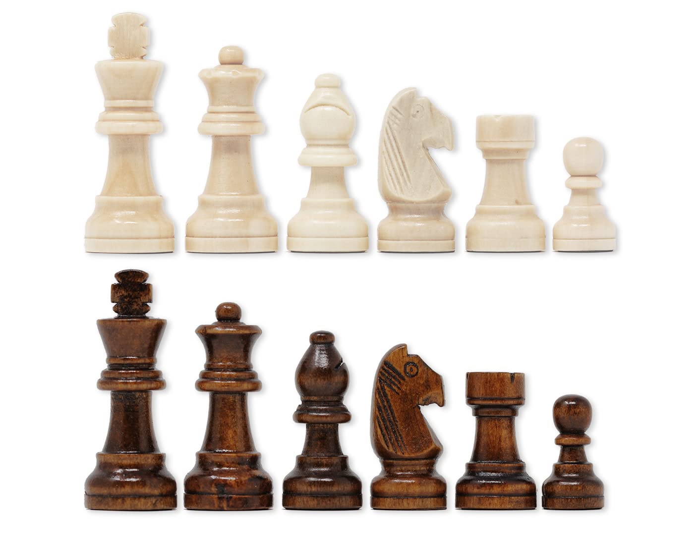 Da Vinci Staunton Wood Chess Pieces 32 Chessmen And Storage Bag (2.5 Inch King)