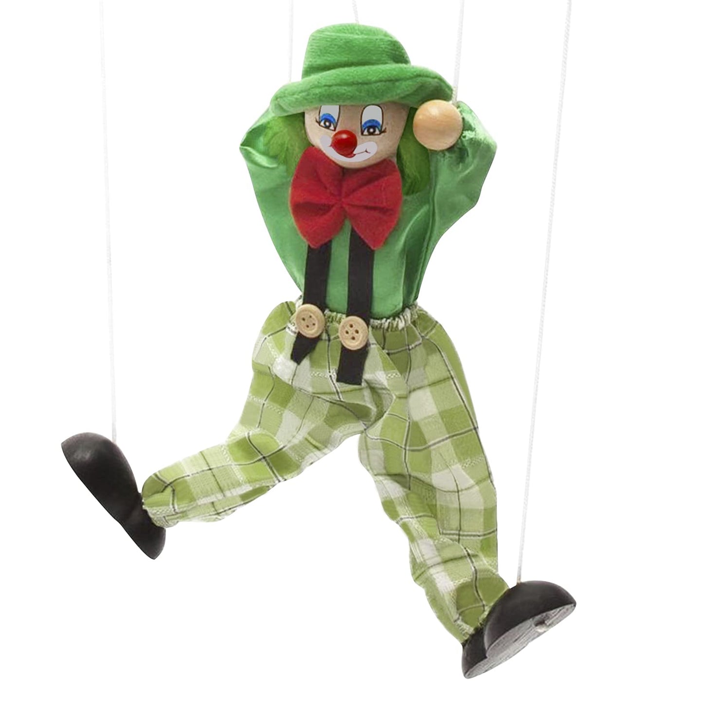 Bxt Hand Puppet Clown Wood Marionette Toys Pull Strings Puppet Doll Movable Hands And Feet,Xmas Parent-Child Interactive Fun Toys Gift