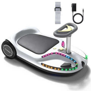 21.6V Electric Wiggle Car with Pedal and Pull Rope, 4 in 1 Swing Car,Lithium Rechargeable Battery, 3 Speed Wiggle Car Ride On To