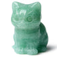 Duqguho Cat Decor Green Aventurine Cat Crystal Figurines Crystals Gifts For Cat Lovers Men Women Lucky Cute Cat Statue For Room