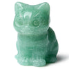 Duqguho Cat Decor Green Aventurine Cat Crystal Figurines Crystals Gifts For Cat Lovers Men Women Lucky Cute Cat Statue For Room