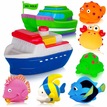 Mold Free Bath Toys For Toddler-1-3 - No Hole Bath Toy For Infants 6-12 Months - Baby Bathtub Water Pool Toys Shower Gifts For 1