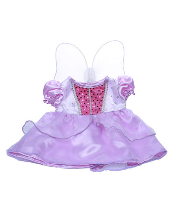 Purple Cinderella Dress W/Wings Teddy Bear Clothes Fits Most 14'-18' Build-A-Bear And Make Your Own Stuffed Animals