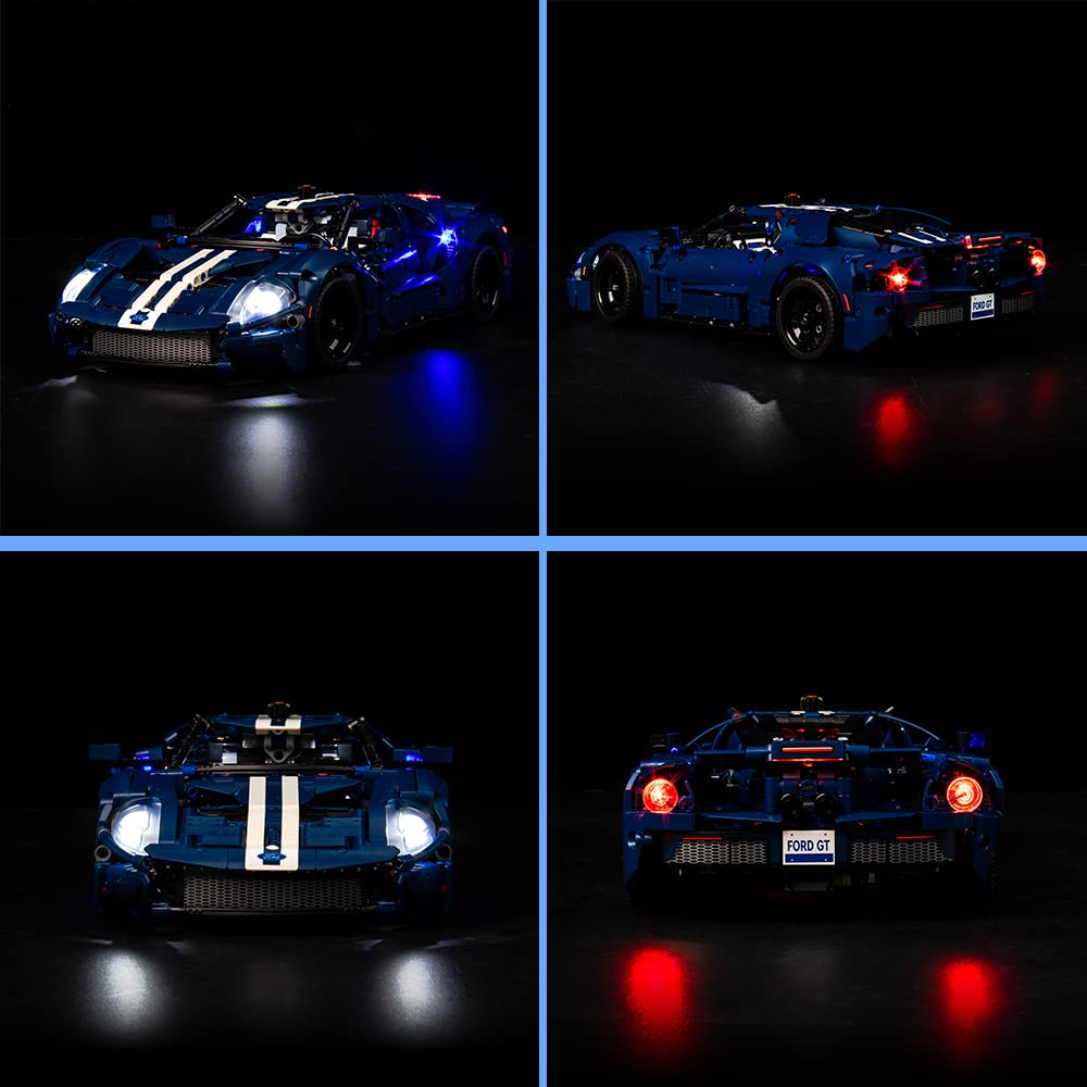 Vonado Led Light Kit Compatible With Lego 2022 Ford Gt 42154, Diy Technic Ford Gt Light Kit Compatible With Lego Car Compatible With Adults 42154 (No Model)