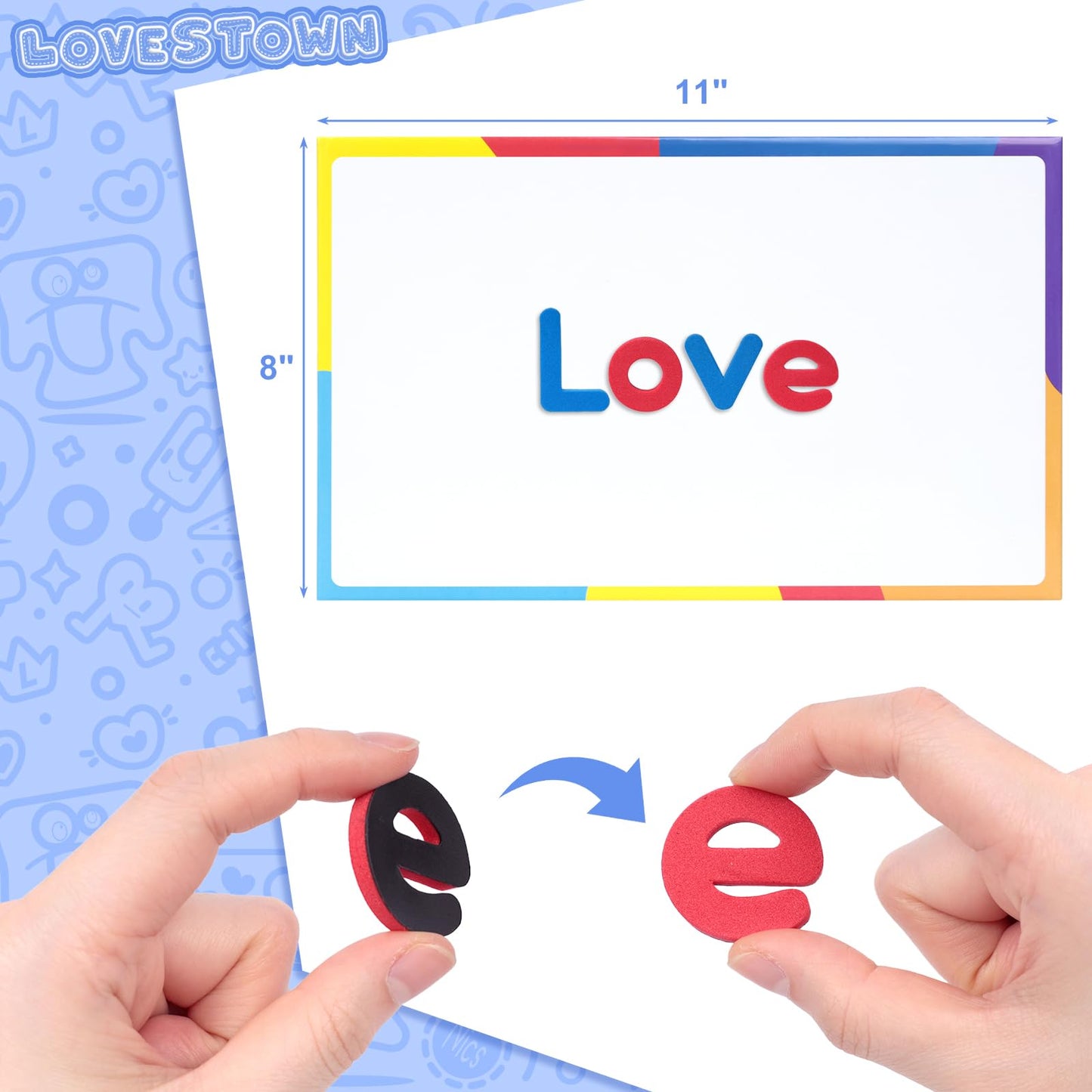 Lovestown Classroom Magnetic Alphabet Letters Kit 234 Pcs With Double - Side Magnet Board - Foam Alphabet Letters For Preschool Kids Toddler 1-3 Learning Spelling With Magnetic Board And Storage Box