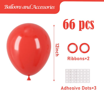 Voircoloria Red Balloons, 66Pack 12Inch Red Latex Party Balloons For Valentine'S Day, Graduation, Wedding, Birthday, New Year, B