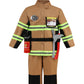 Yolsun Tan Fireman Costume For Kids, Boys' And Girls' Firefighter Dress Up (8 Pcs) 8-9 Years