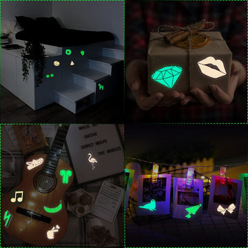 Susihi Glow In The Dark Stickers For Water Bottles Stickers For Kids Glow In The Dark Wall Stickers Vinyl Waterproof Stickers Pa