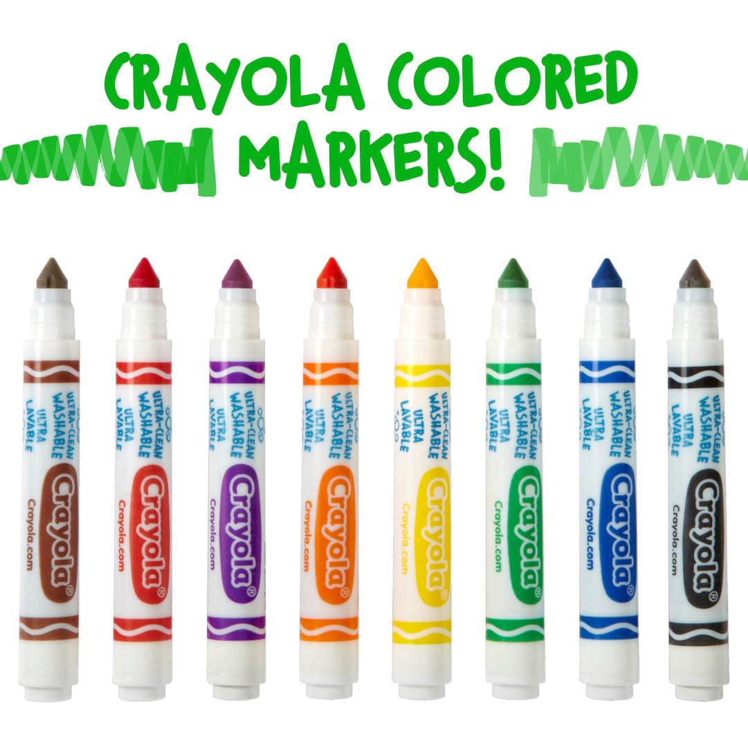 Crayola Washable Markers - Green (12Ct), Kids Broad Line Markers, Bulk Markers For Classrooms & Teachers