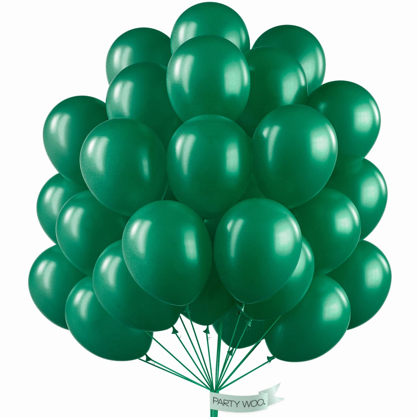 PartyWoo Balloons 12 Inch 50 pcs Dark Green Pearl Rubber for Baby Shower, Graduation, Birthday Decorations - Emerald Forest Green