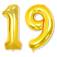 Flyloons 19 Number Golden Foil Balloon 16 Inch Size Birthday Decoration Items Pack Of 2 | 19Th Year Balloons | Nineteen