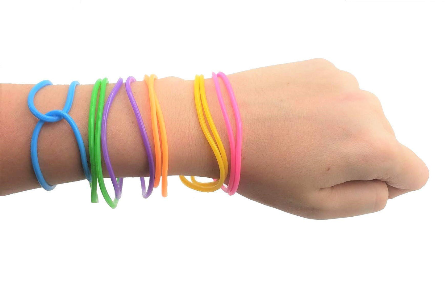Zugar Land 80s Colorful Neon Jelly Bracelets (7'') Child Size. Retro Rock Pop Star Rainbow Diva Disco Gel Bands (1 Pack - 144 Pc