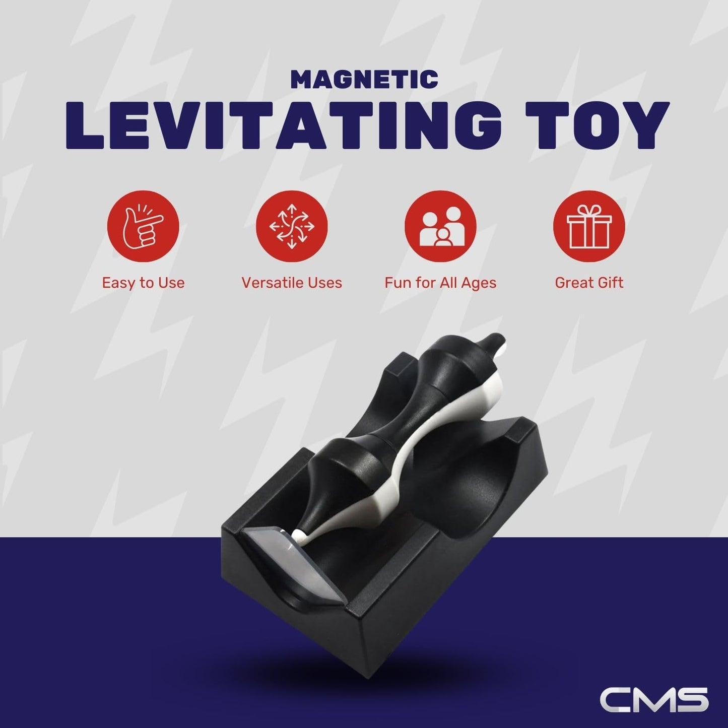 Cms Magnetics - Magic Levitating Spinning Top Spindle Fidget Toy For Office Desk Or School Physics Display Demonstrating The Science Education Of Magnetism, Creative Gift Idea For Adults And Kids