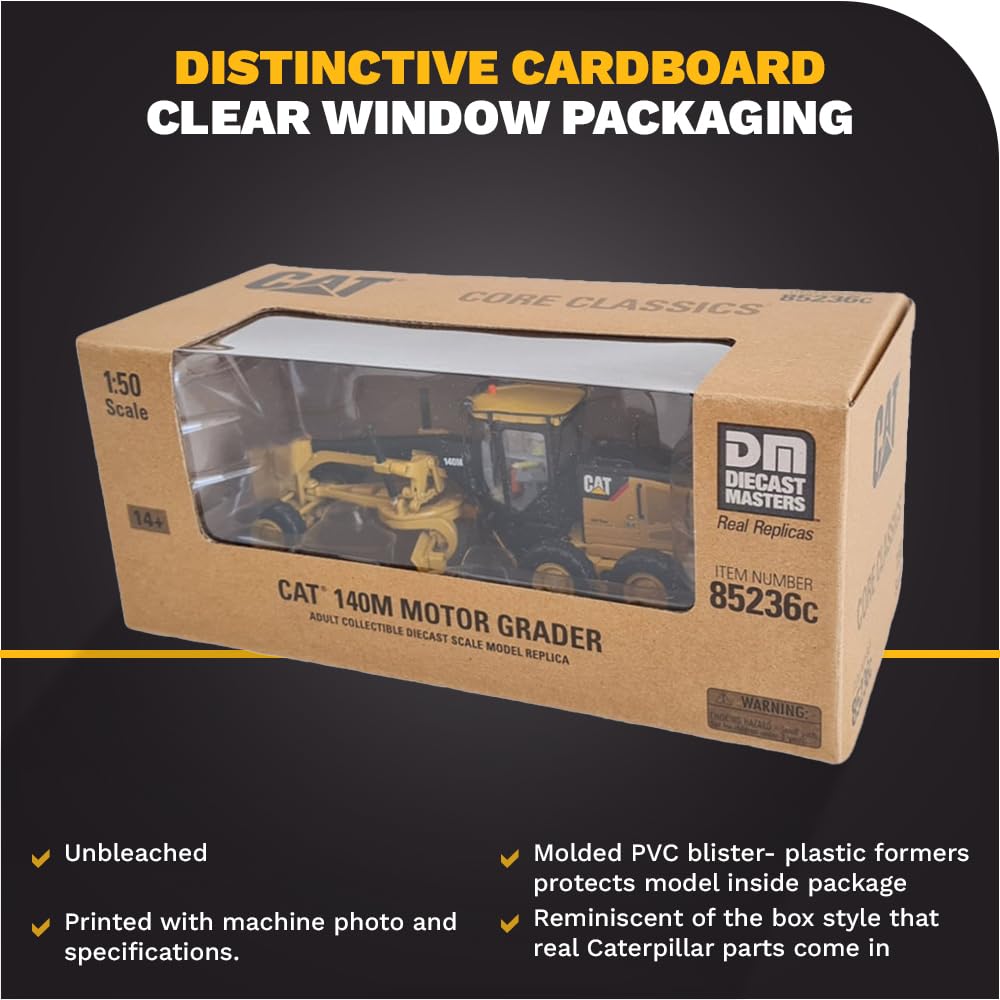CAT Caterpillar 140M Motor Grader with Operator High Line Series 1/50 Diecast Model by Diecast Masters