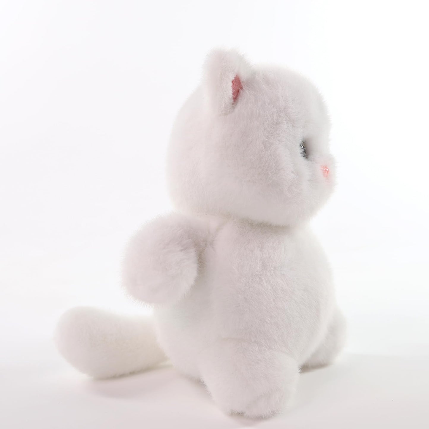 Sew Butiful 8' White Cat Stuffed Animal Plush Toy, Cat Plush Cute Plushies For Animal Themed Parties Teacher Student Award, Animal Toys For Baby, Boy, Girls, Great For Nursery, Room Decor, Bed