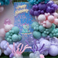 Mermaid Balloons, 12 Inches Purple And Green Balloons Teal Purple White Metallic Confetti Green Purple For Girls Mermaid Birthda